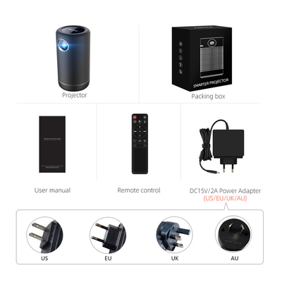 HIFI স্পিকার মোড সহ 4K Android 9 প্রজেক্টর LED ওয়্যারলেস মিনি DLP প্রজেক্টর